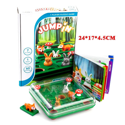 Game Bunny Bouncing Kids Puzzle Board Game Checkers Toy Fun brain-moving toys for children Toys suitable over 7 years old - AZUR STORE